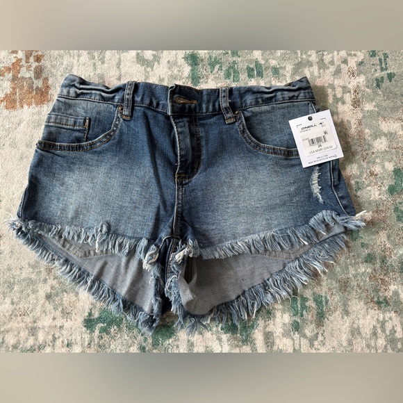 O'Neill Denim - NWT ONEILL BOWIE Jeans Blue Grass Wash Denim Frayed Hem Women's Shorts Size 26